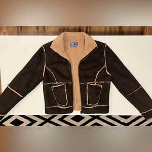 18 Farenheit-90’s Vintage, Brown, Sherpa Lined/Trim, Jacket/Coat